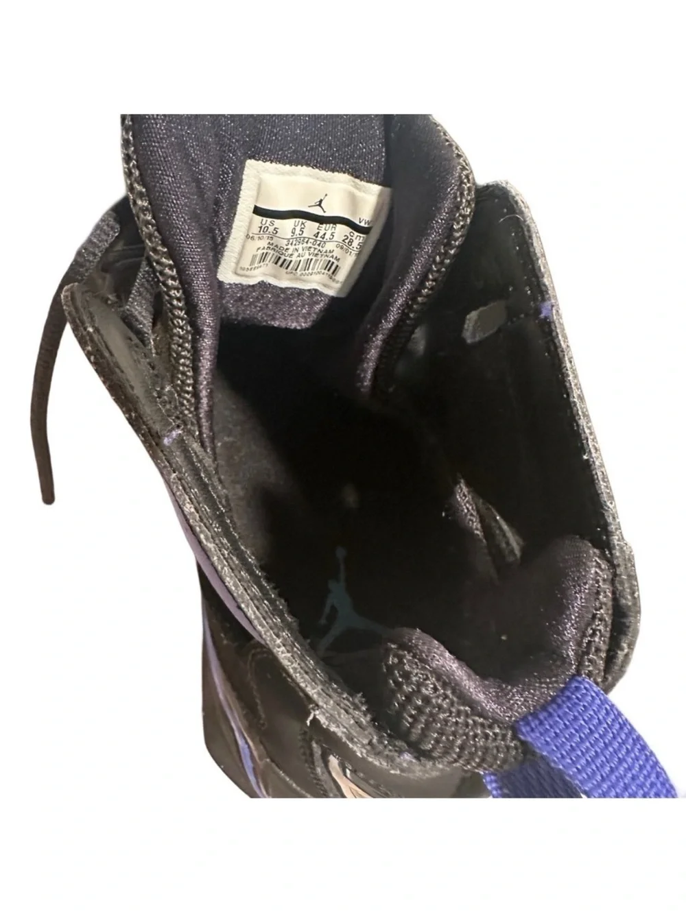 Air Jordan True Flight Black Blue Lagoon Teal Leather Sneakers - Size US 10.5